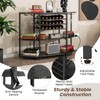 COSTWAY Wine Bar Cabinet, 3-Tier Liquor Cabinet with Power Outlets,