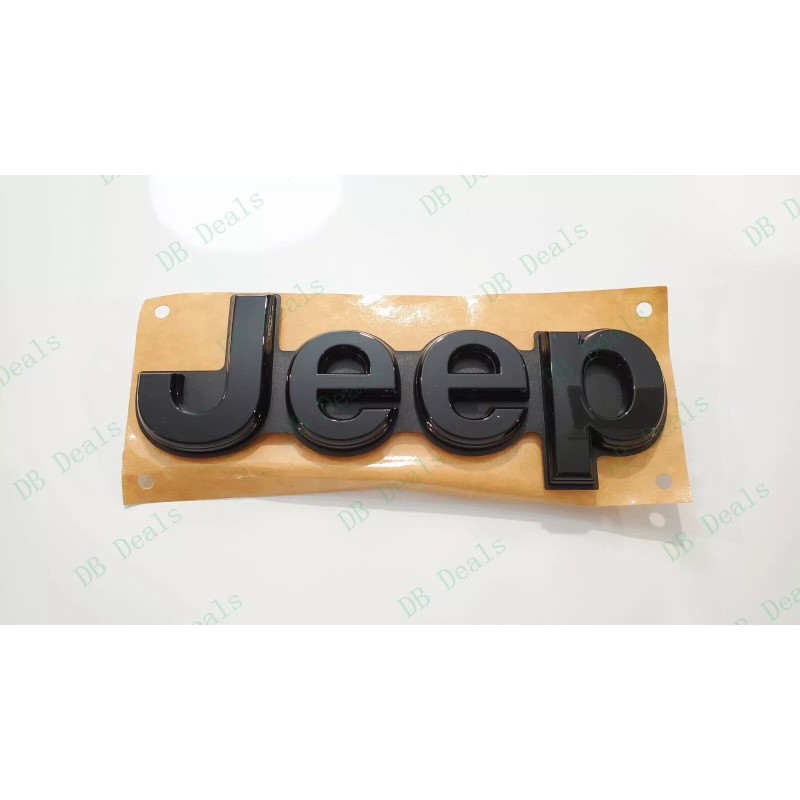 Grand Cherokee 2PC Gloss Black Front Rear Jeep Emblems Badge