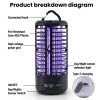 KKSQ Rechargeable UV Bug Zappers Electronic Mosquito Zapper Outdoor Indoor