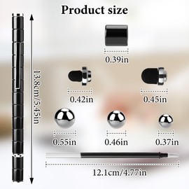 SUKIPIN Black Magnet Fidget Pen, Magnetic Fidget Pens for Adults, Valentines Day Gifts, Easter Basket Stuffers (Black)