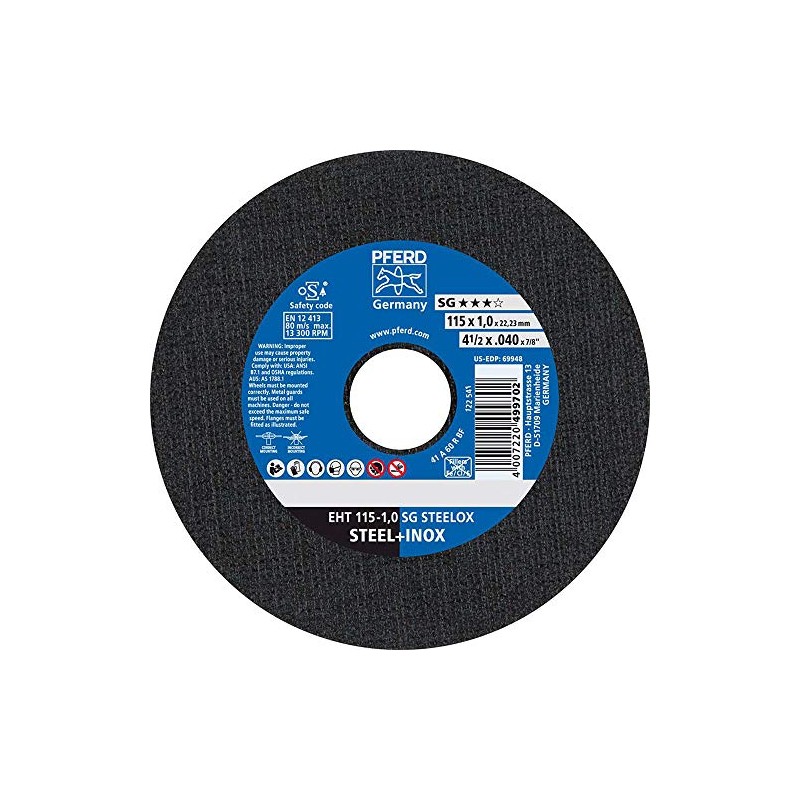 Pferd 61326406 A46QSG-I Cut-Off Wheel, Multi-Colour, 178 x 1.6 mm