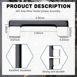 Relaxweex 2 Pcs 200 Amp Meter Socket Jumper Assembly Bypass Jumper for Bus Electrical Meter Base Link Standard 2-1/4'' Handles Strong Insulation for Testing Circuit Security