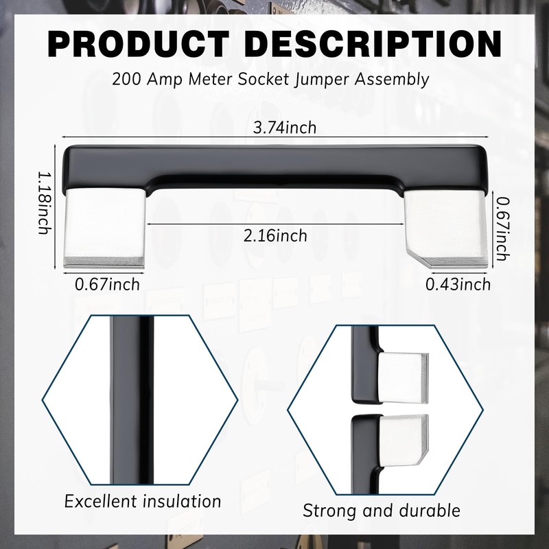 Relaxweex 2 Pcs 200 Amp Meter Socket Jumper Assembly Bypass