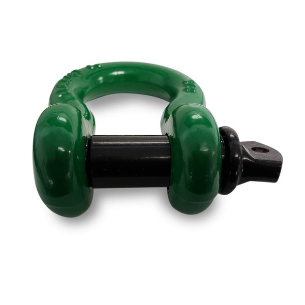 Northgate Cargo Control 3/4" Heavy Duty D Ring Shackles with 7/8" Pin (2 Pack) (Green Shackle and Black Pin)