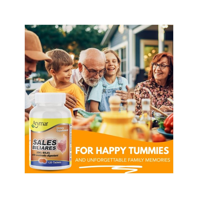 Arymar Sales Biliares Ox Bile with Digestive Enyzmes 120 Tablets
