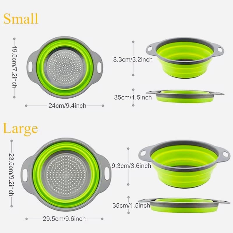 R4Retails Collapsible Kitchen Colander Set, 4 Qt and 2 Qt