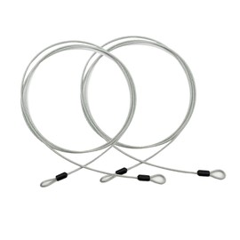 LIANCHEN 2 Pieces 3 mm Loop Cable Sport Steel Cable Wire Rope for Anti-Theft Safety Cable Braided Safety Loop Steel Cable with Loop, Length: 2 m (Silver 3 mm)