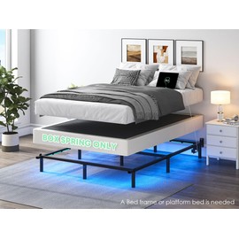 QEROMY 7 Inch Low Profile Box Spring, Sturdy Metal Frame Mattress Foundation, Easy Assembly, Quiet & Noise-Free, Queen Size