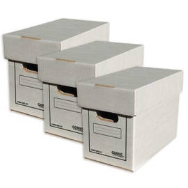 Comic Concept 3 x Comic Box (Short) with Lid, Stackable Cardboard