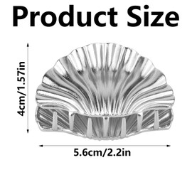 Tinoaly Seashell Hair Clip, Fashionable Small Silver Metal Hairpin Shell Hair Claw Barrette Accessories for Women Types