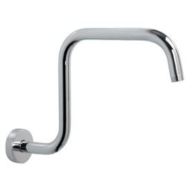 NearMoon S Shape Shower Extension Arm with Flange, Stainless Steel High Rise Shower Head Extender Pipe, Horizontal Extension Standard 1/2" Connection- Bathroom Accessory, 13 Inch (Chrome Finish)