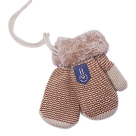 iEasey Children's Winter Gloves for Baby 6-36 Months Cute Toddler Plush Mittens on String Thick Warm Wool Knitted Gloves Kids Snow Gloves Baby Girls Boys Gift
