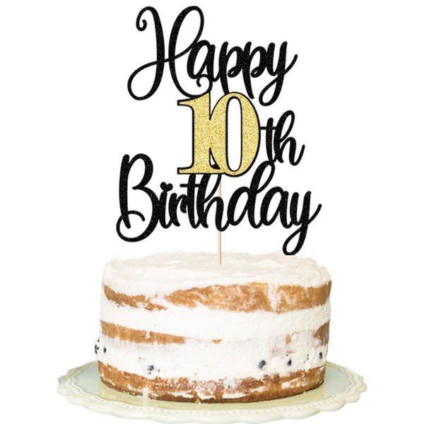 FLORCMET - Decoración para tarta de feliz cumpleaños de 10