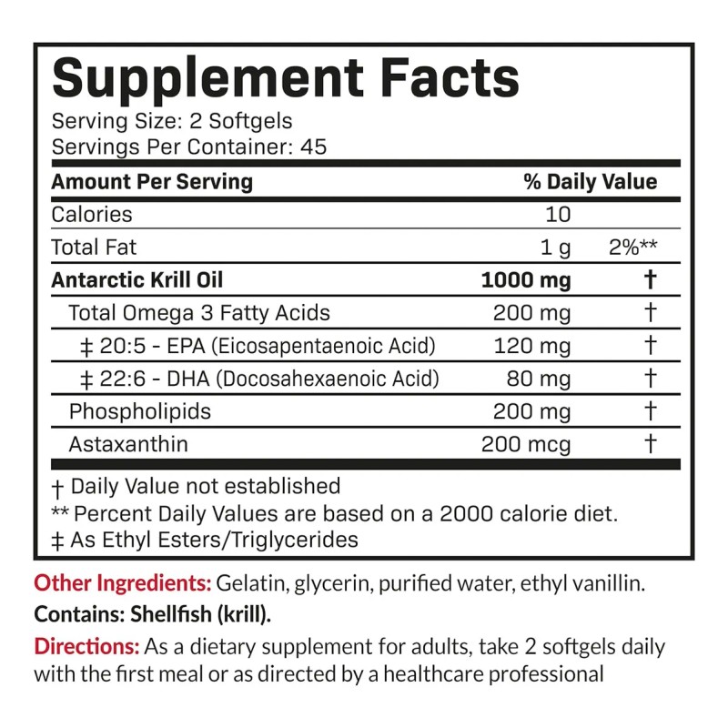 Futurebiotics Krill Oil Antartic 1000 Mg Con Astaxantina 90 Softgels