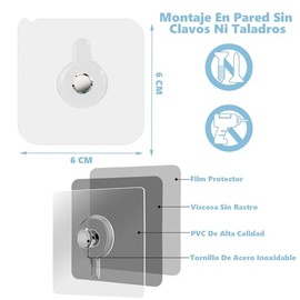 20 Piezas Clavos Adhesivos sin Tornillos, Clavos Adhesivos para Pared, Reutilizable,Impermeable, Adecuado para Colgar Objetos, Marcos, Clave (Pegatinas Para Marcos De Fotos)