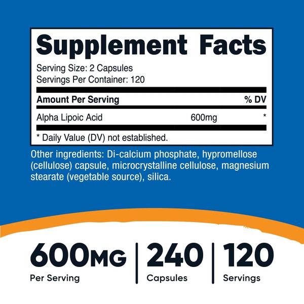 Nutricost Nutricost Alpha Lipoic Acid 600mg Per Serving, 240 Capsules