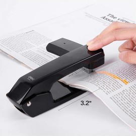 Deli Swing-Arm Swivel Stapler, 25 Sheet Capacity, 360 Degree Rotate Desktop Staplers for Booklet or Book Binding, Black