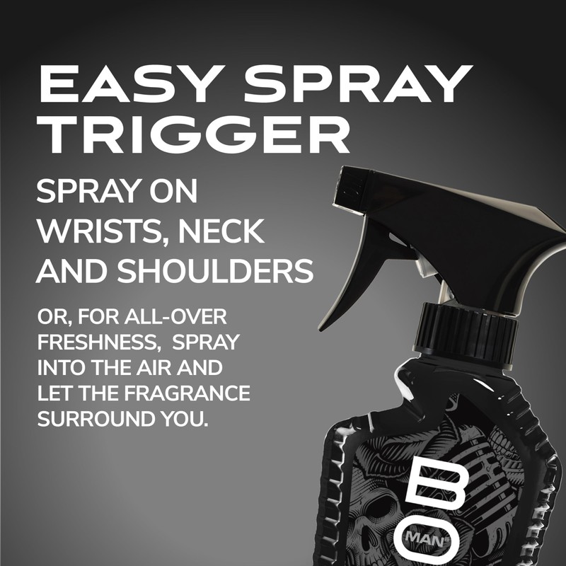 BOD man Fragrance Body Spray, Black, 8 fl oz (Pack