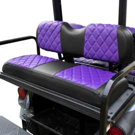 NOKINS Golf Cart Seat Covers Fit Club Car Precedent/DS/EZGO RXV/TXT/Yamaha Drive Aftermarket Standard Rear Seat Cushion, No Stapler, Multiple Colors&Breathable (Purple&Black)