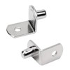 6mm L-Shaped Support Shelf Bracket Pegs with Hole, Polished Nickel