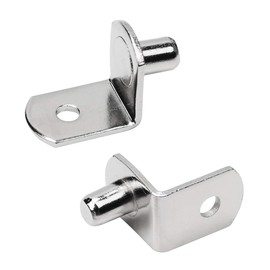 6mm L-Shaped Support Shelf Bracket Pegs with Hole, Polished Nickel Steel Shelf Support Pegs for Kitchen & Bookcase
