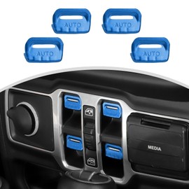 CheroCar for Jeep JL Window Switch Button Cover Trim Interior Accessories for Jeep Wrangler JL JLU 2018-2022,Gladiator JT 2020-2022,Aluminum Alloy,Blue…