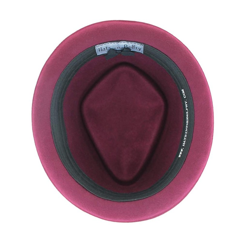 Belfry Crushable Porkpie med, Burgundy