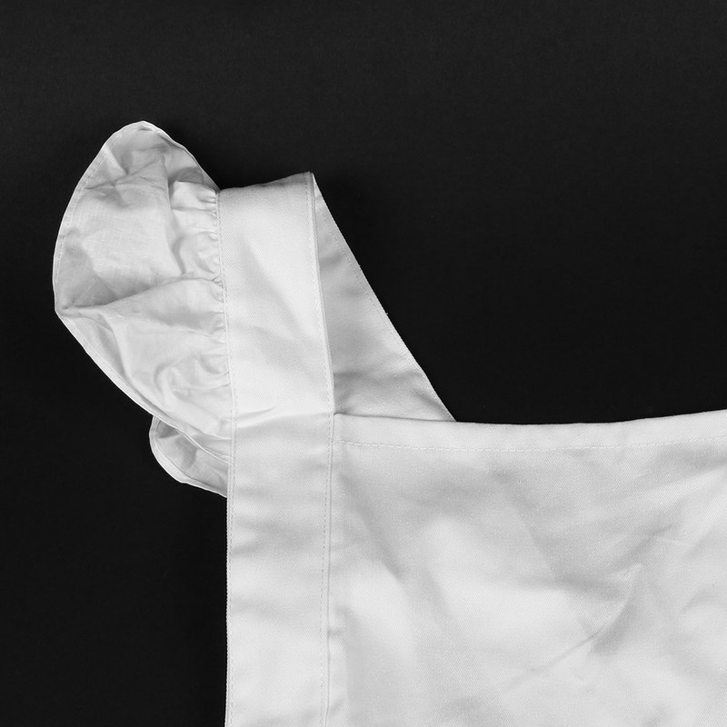 Princess Ruffles Hem Cotton Apron Adjust Waist Women Girl White