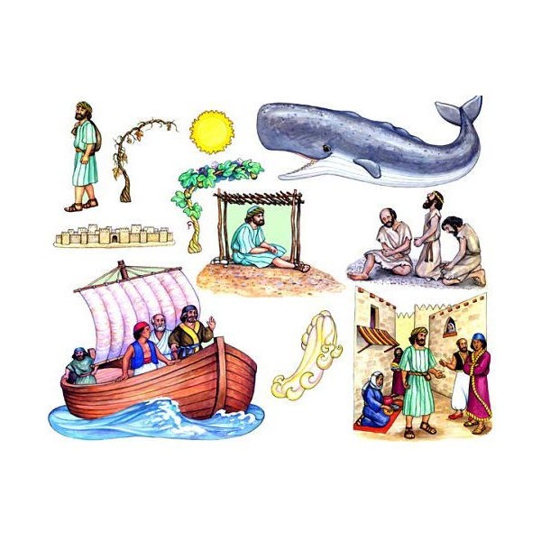 Jonah and the Whale Toggle Size Felt Figures for Flannel Board Bible Stories-precut