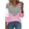 Zeagoo Women V Neck Sweaters Sweatshirt Fall Dressy Casual Lightweight