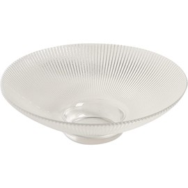 Kelendle Glass Footed Bowl Round Pedestal Bowl Clear Fruit Bowl Decorative Serving Dish Dessert Display Stand Snacks Nuts Plate for Kitchen Counter Centerpiece Table Decor 9.6inch