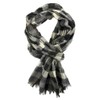Men's Wool Scarf Summer Scarf Checked Crinkle Look Grey White
