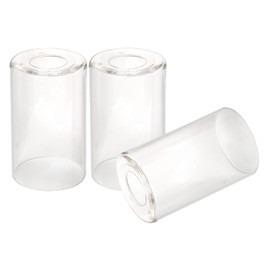 Anmire 3 Pack Clear Glass Shade, Cylinder Light Fixture Replacement Globe or Cover with 1-5/8-Inch Fitter for Chandelier Wall Sconce Pendant Light, G0072