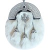 SITARAZ FULL DRESS KILT SPORRAN WHITE FUR, THISTLE BADGE, CHROME