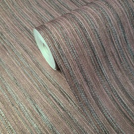 Zambaiti Parati Burgundy Gray Gold Metallic Plain Faux Fabric Vertical Lines Contemporary Plain Wallpaper