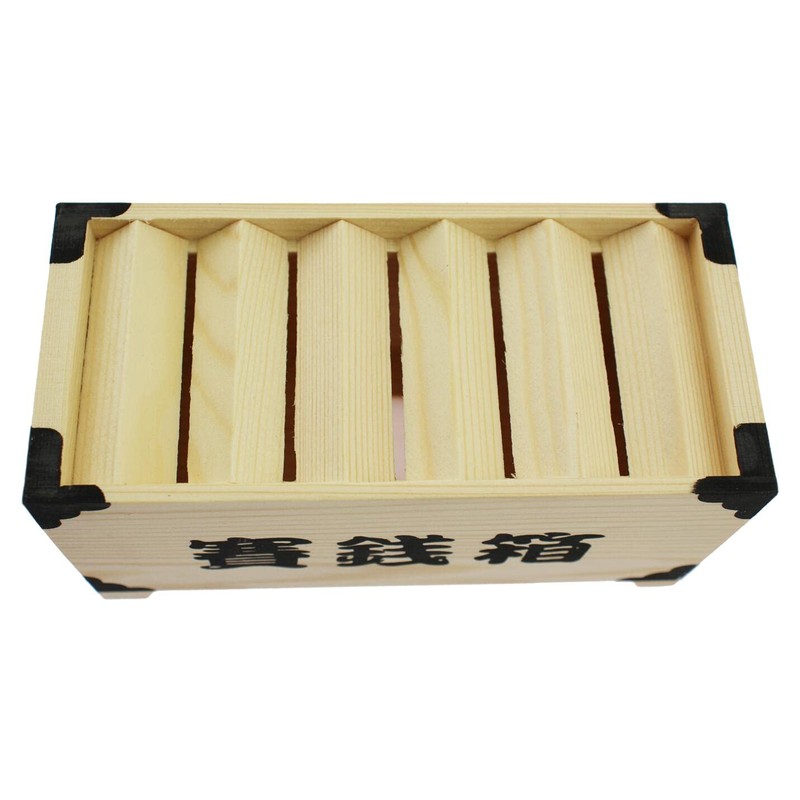 Speed mao Wooden Offering Box-Style Coin Bank for Home Decor