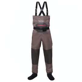 Kylebooker Breathable Fishing Stockingfoot Chest Wader (XXL, Brown)