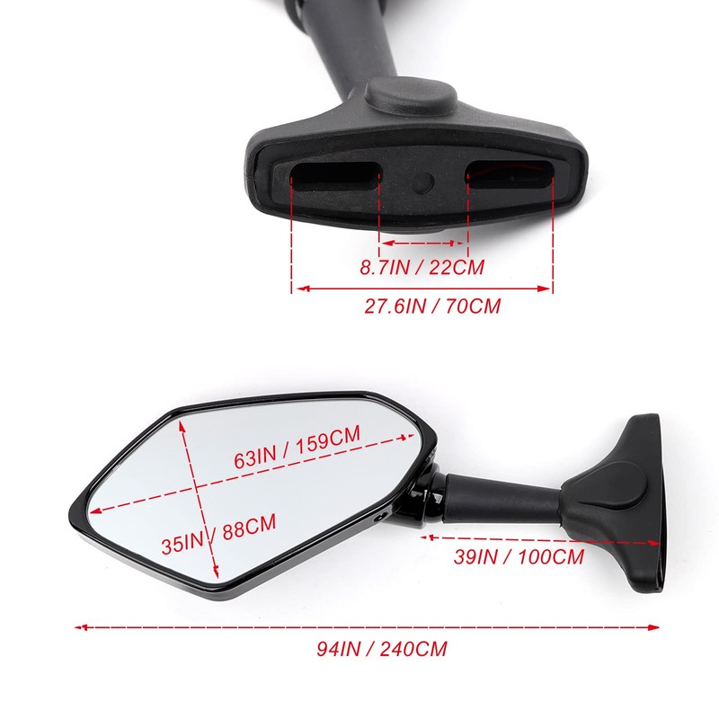Mokuo Adjustable Motorcycle LED Turn Signal Rearview Mirrors with Front