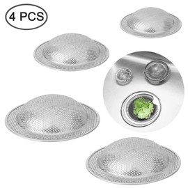 4 PCS Kitchen Sink Strainers, FineGood Stainless Steel Anti-Clogging Mesh Sink Drainer Kithen Sink Drain Filter Basket-Silver