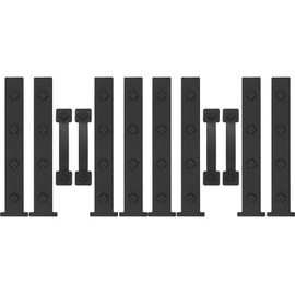 HILLMASTER 2 Pack Magnetic Garage Door Decorative Hardware, 12 Pieces Rectangle Garage Door Magnets Accents Attractive Curb Appeal Faux Hinges Handles Decor Hardware Kit, Black(8 Hinges+4 Handles)