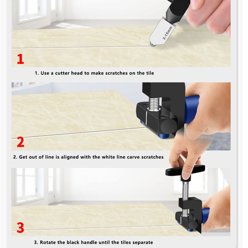 Glass Tile Cutter 2 in 1 Manual Cutting 3‑15mm Hand