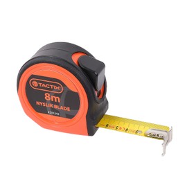 TACTIX Tape Measure Tape Measuring Tape Robust with Clip (8 m x 25 mm)