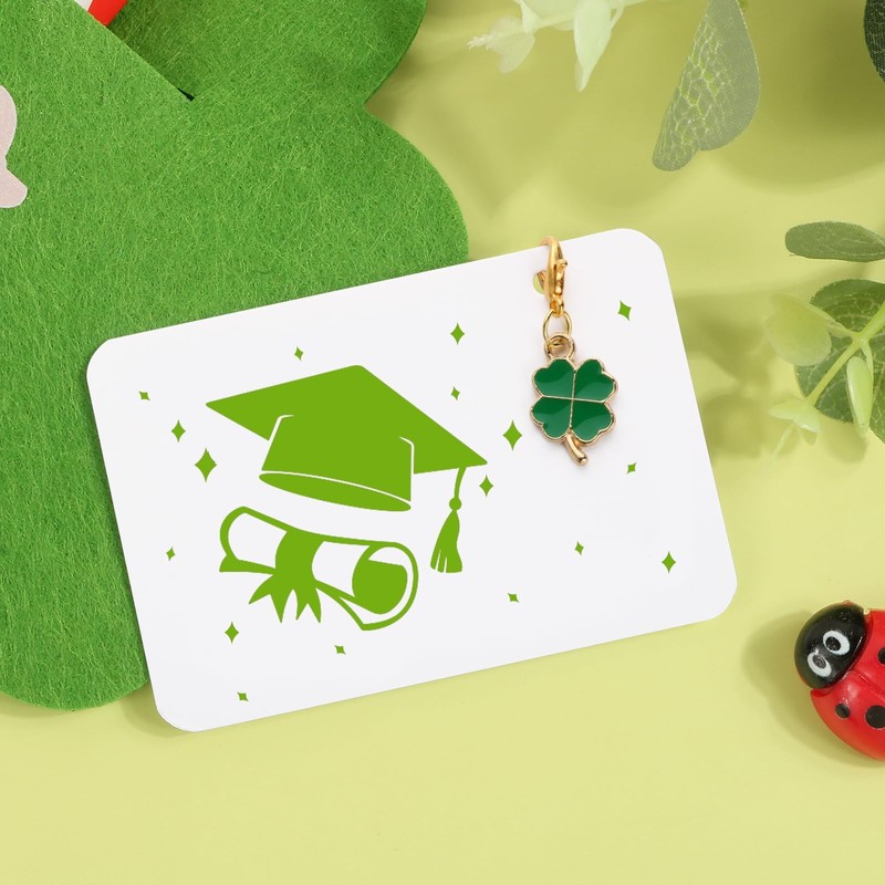 BOFUNX Pack of 30 Lucky Charm Pendants Mini Clover Leaf