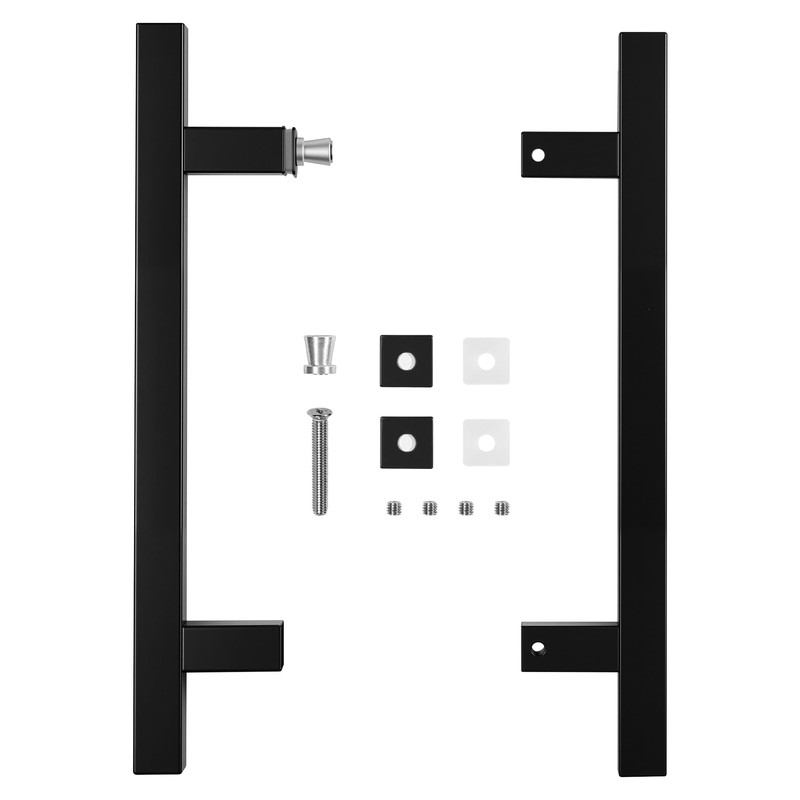 Rackickyer Back to Back Ladder Shape Frameless Glass Shower Door