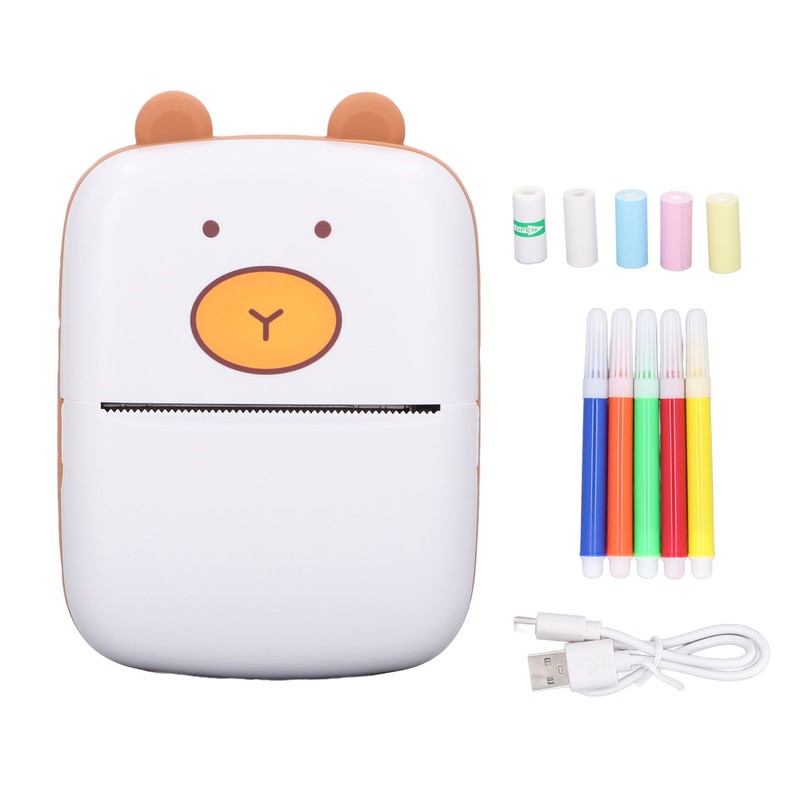 Portable Thermal Printer with 5 Roll Paper Bluetooth Portable Pocket