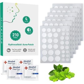 DEPOVTE Blemish Patches - 4 Size (210 Patches) Hydrocolloid Patch Dots for Face Invisible Hydrocolloid Spot Covers, day and night 2 Version (S, count, 210)