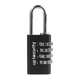 UP Security Combination Lock for Suitcase Luggage, Small Combination Padlock Outdoor, Weatherproof Lightweight Aluminum Combo Locks, Mini Zipper Padlocks with Code (Black)