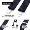DonDon® Men's braces, wide, 4 clips, with Y-shaped leather, elastic