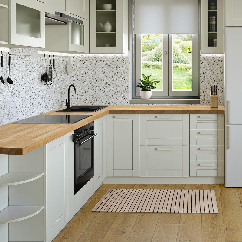 Bme Hevea Solid Wood Butcher Block Countertop, Wood Table Top,