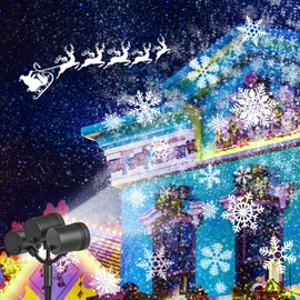 Snowflake Projector Light, Snowflake LED Christmas Light Projector - Waterproof Holiday Decorations for Outside Yard and House-【LL-050-1】